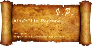 Vitális Perenna névjegykártya